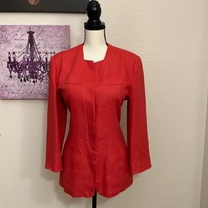 🔴🔥Neiman Marcus Linen Blazer - Red - Size 10